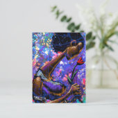 Roos rood Briefkaart (Staand voorkant)