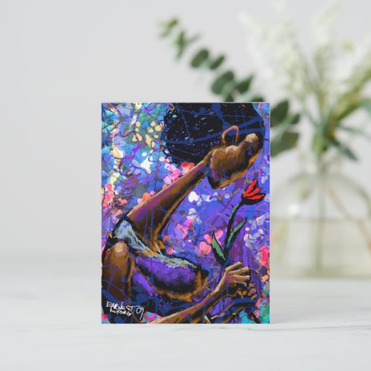 Roos rood Briefkaart (Staand voorkant)