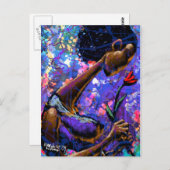 Roos rood Briefkaart (Voorkant / Achterkant)