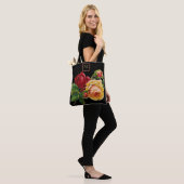 Roos Rood en Cream met monogram Tote Bag (Op model)