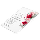 Roos Rood en Roze Bloemen Huwelijksuitnodiging Magneet (Linkerzijde)