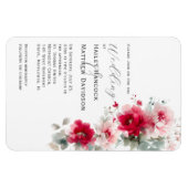 Roos Rood en Roze Bloemen Huwelijksuitnodiging Magneet (Horizontaal)