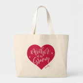 Roos rood hart en manuscriptmoeder van de groom grote tote bag (Voorkant)