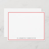 Roos Rood Klassieke buitengrens Notitiekaartje (Voorkant / Achterkant)