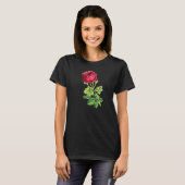 Roos Rood  Mooie Bloembloem T-shirt (Voorkant volledig)