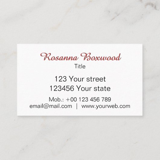 Roos Rood verloop met gouden banner aangepaste tek Visitekaartje (Achterkant)