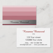 Roos Rood verloop met zilveren banner Aangepaste t Visitekaartje (Voorkant / Achterkant)