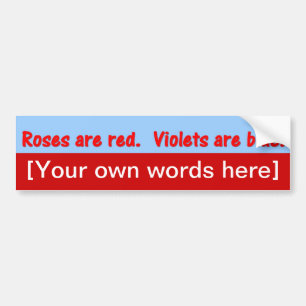 roos--rood-viooltje--blauw-sjabloon bumpersticker
