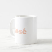"Roos" Roos lichtroze wit Koffiemok (Voorkant links)