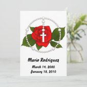 Roos Rosary Invite Kaart (Staand voorkant)