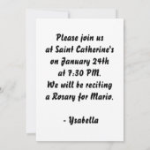 Roos Rosary Invite Kaart (Achterkant)