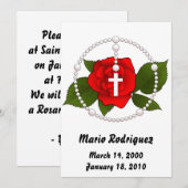 Roos Rosary Invite Kaart (Voorkant / Achterkant)