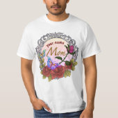 Roos Rosebud moeder op maat T-shirt (Voorkant)