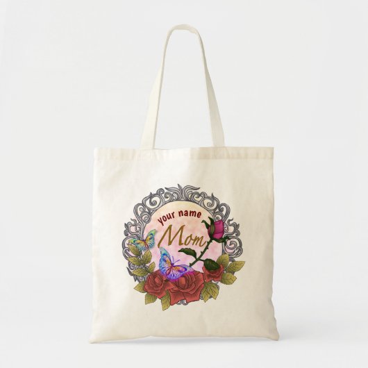Roos Rosebud moeder op maat Tote Bag (Voorkant)