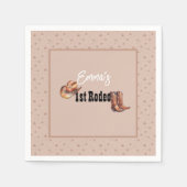 Roos Roze 1e Rodeo Cowgirl Verjaardagsfeestje Servet (Voorkant)