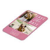 Roos Roze 2 foto's Save the Date Wedding Magneet (Linkerzijde)
