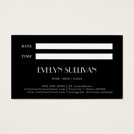 Roos roze afsprakenkaart visitekaartje (Achterkant)