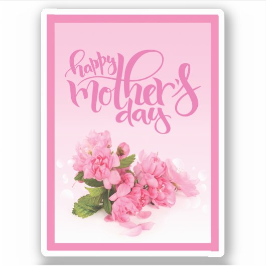 Roos Roze anjer | HAPPY MOEDERDAG Sticker (Voorkant)