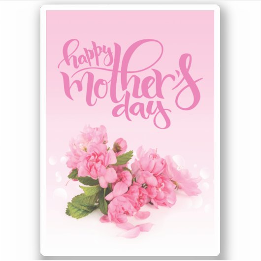 Roos Roze anjer | HAPPY MOEDERDAG Sticker (Voorkant)