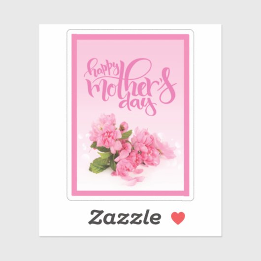 Roos Roze anjer | HAPPY MOEDERDAG Sticker (Vel)