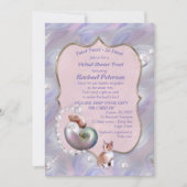 Roos-roze Baby Girl Virtual Shower-uitnodiging Bedankkaart (Voorkant)