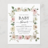 Roos roze Baby shower (Voorkant)