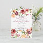 Roos Roze Baby shower Elegant Peony Floral Garden Kaart (Staand voorkant)