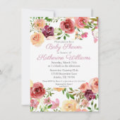 Roos Roze Baby shower Elegant Peony Floral Garden Kaart (Voorkant)