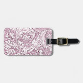 Roos Roze Barok Foliage Bagagelabel (Voorkant horizontaal)