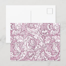 Roos Roze Barok Foliage Briefkaart