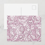Roos Roze Barok  Foliage Briefkaart (Voorkant / Achterkant)