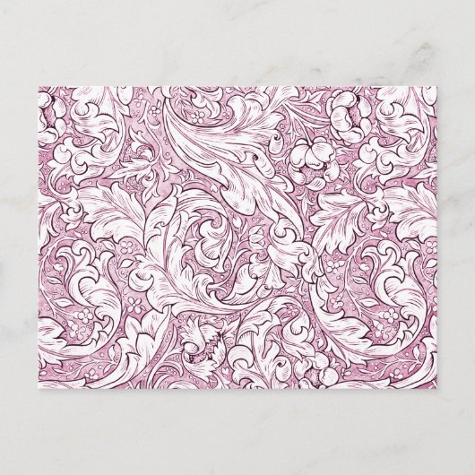 Roos Roze Barok  Foliage Briefkaart (Voorkant)