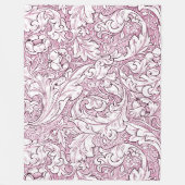Roos Roze Barok  Foliage Fleece Deken (Voorkant)