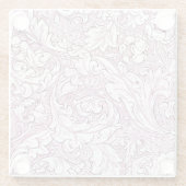 Roos Roze Barok Foliage Glazen Onderzetter (Achterkant)