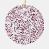 Roos Roze Barok Foliage Keramisch Ornament (Voorkant)