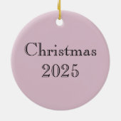 Roos Roze Barok Foliage Keramisch Ornament (Achterkant)