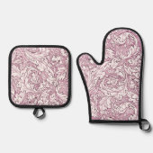 Roos Roze Barok Foliage Ovenwant & Pannenlap Set (Voorkant)