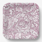 Roos Roze Barok Foliage Papieren Bordje (Voorkant)