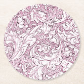Roos Roze Barok Foliage Ronde Kartonnen Onderzetter (Voorkant)