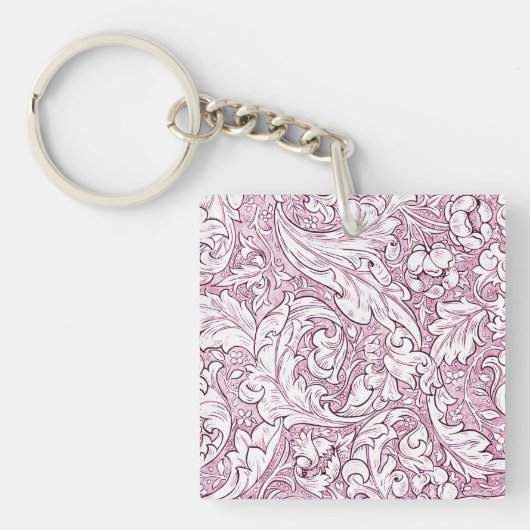 Roos Roze Barok  Foliage Sleutelhanger (Voorkant)