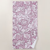 Roos Roze Barok  Foliage Strandlaken (Voorkant)