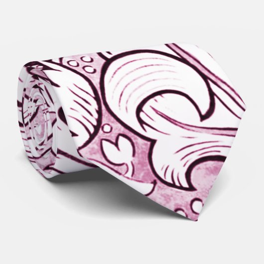 Roos Roze Barok  Foliage Stropdas (Opgerold)