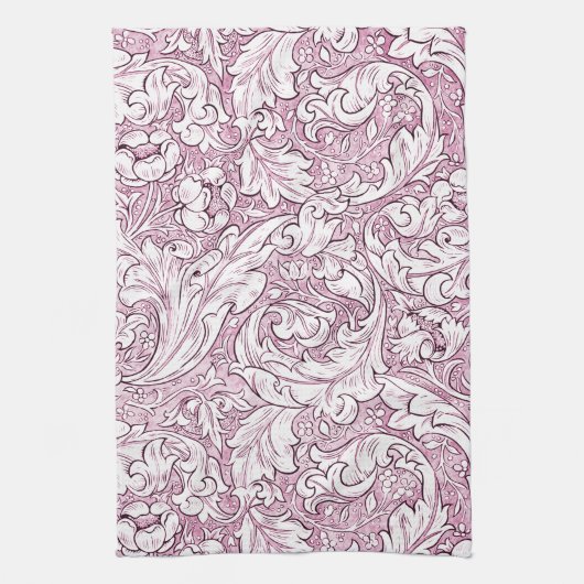 Roos Roze Barok  Foliage Theedoek (Verticaal)