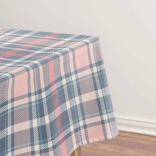 Roos, roze, blauw en wit tafelkleed (Voorbeeld)