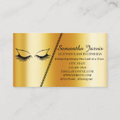 Roos Roze & Blauw met Gold Folie Lash & Brow Look Visitekaartje (Achterkant)