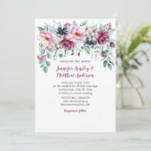 Roos, roze, blauwe Waterverf Kaart (Staand voorkant)