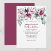 Roos, roze, blauwe Waterverf Kaart (Voorkant / Achterkant)