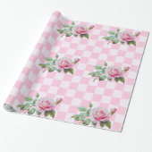 Roos Roze Blooms Wrapping Paper Cadeaupapier (Uitgerold)
