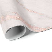 Roos Roze Blush Glitter Marble Glossy Cadeaupapier (Rol Hoek)