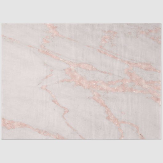 Roos Roze Blush Glitter Marble Modern Tissuepapier (Voorkant)